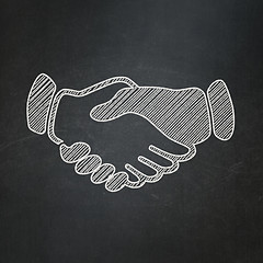 Image showing Politics concept: Handshake on chalkboard background