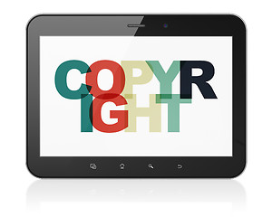 Image showing Law concept: Tablet Computer with Copyright on  display
