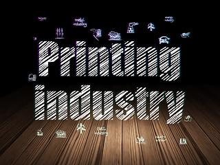 Image showing Manufacuring concept: Printing Industry in grunge dark room