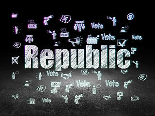 Image showing Politics concept: Republic in grunge dark room