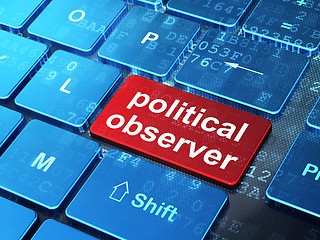 Image showing Politics concept: Political Observer on computer keyboard background