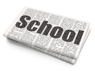 Image showing Learning concept: School on Newspaper background