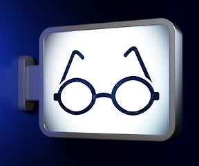Image showing Learning concept: Glasses on billboard background