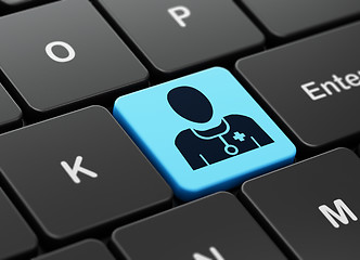 Image showing Health concept: Doctor on computer keyboard background