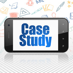 Image showing Studying concept: Smartphone with Case Study on display