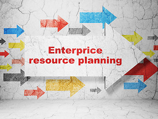 Image showing Finance concept: arrow with Enterprice Resource Planning on grunge wall background