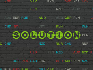 Image showing Business concept: Solution on wall background