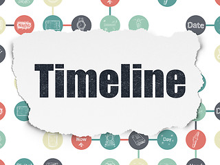 Image showing Timeline concept: Timeline on Torn Paper background