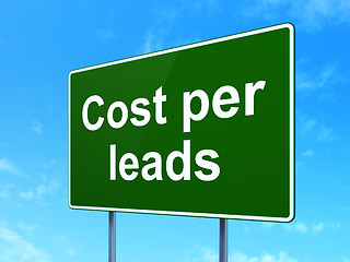 Image showing Finance concept: Cost Per Leads on road sign background