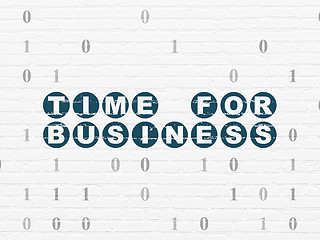 Image showing Finance concept: Time for Business on wall background