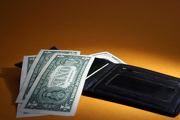 Image showing Black leather wallet