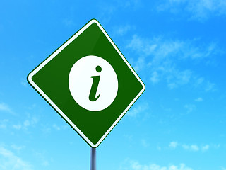 Image showing Web design concept: Information on road sign background