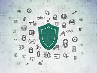 Image showing Security concept: Shield on Digital Paper background