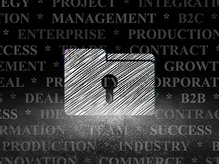 Image showing Business concept: Folder With Keyhole in grunge dark room