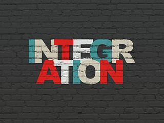 Image showing Business concept: Integration on wall background