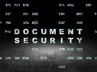 Image showing Protection concept: Document Security in grunge dark room