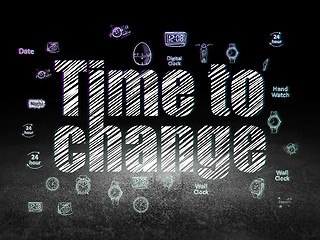 Image showing Time concept: Time to Change in grunge dark room