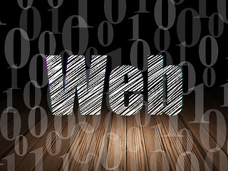Image showing Web development concept: Web in grunge dark room
