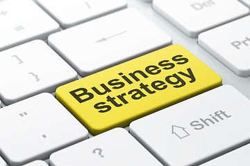 Image showing Business concept: Business Strategy on computer keyboard background