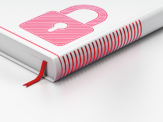 Image showing Security concept: closed book, Closed Padlock on white background