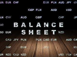 Image showing Banking concept: Balance Sheet in grunge dark room