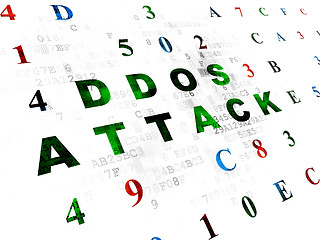 Image showing Privacy concept: DDOS Attack on Digital background