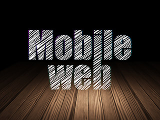 Image showing Web design concept: Mobile Web in grunge dark room