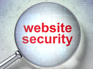 Image showing Web design concept: Website Security with optical glass