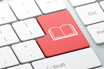 Image showing Education concept: Book on computer keyboard background