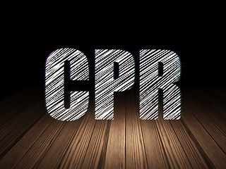 Image showing Healthcare concept: CPR in grunge dark room