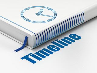 Image showing Time concept: book Clock, Timeline on white background