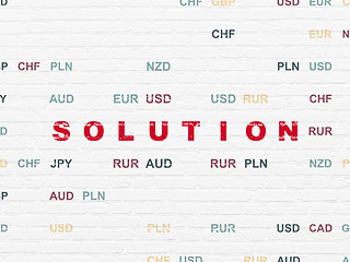 Image showing Finance concept: Solution on wall background