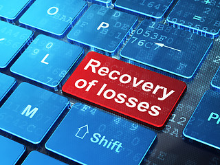 Image showing Banking concept: Recovery Of losses on computer keyboard background