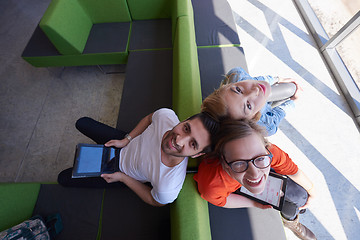 Image showing students group working on school  project  together