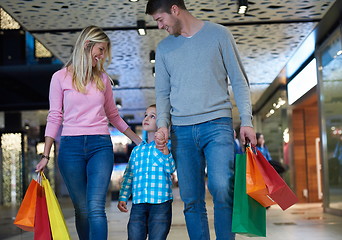 Image showing young family with shopping bags