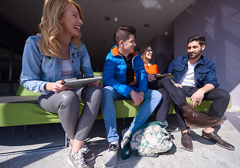 Image showing students group standing together as team