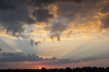 Image showing Beautiful sky at sunset