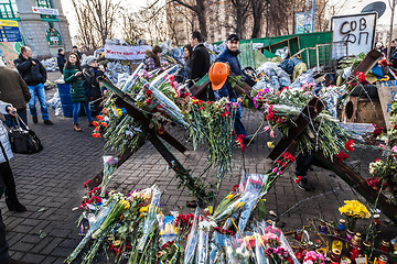 Image showing Ukrainian revolution, Euromaidan after an attack by government f