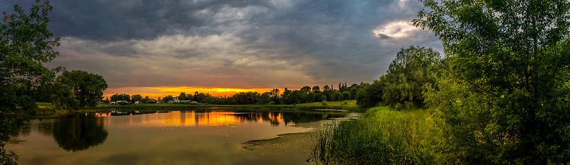 Image showing lake at sunset