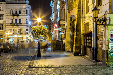 Image showing Rynok Square in Lviv at night