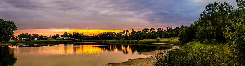 Image showing lake at sunset