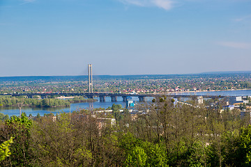 Image showing Cityscape of Kiev, Ukraine. Green trees, landscape