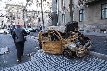 Image showing Ukrainian revolution, Euromaidan after an attack by government f