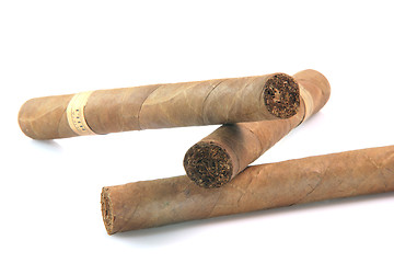 Image showing closeup three cigars