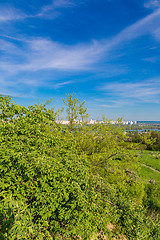 Image showing Cityscape of Kiev, Ukraine. Green trees, landscape