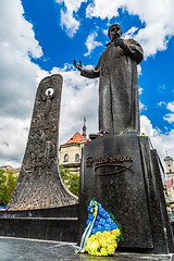 Image showing Taras Shevchenko Monument in Lviv, Ukraine