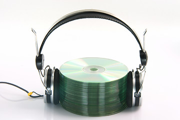 Image showing headphones and cds