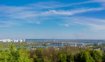 Image showing Cityscape of Kiev, Ukraine. Green trees, landscape