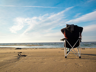 Image showing woman resting on beach