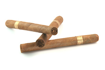 Image showing three big cigars